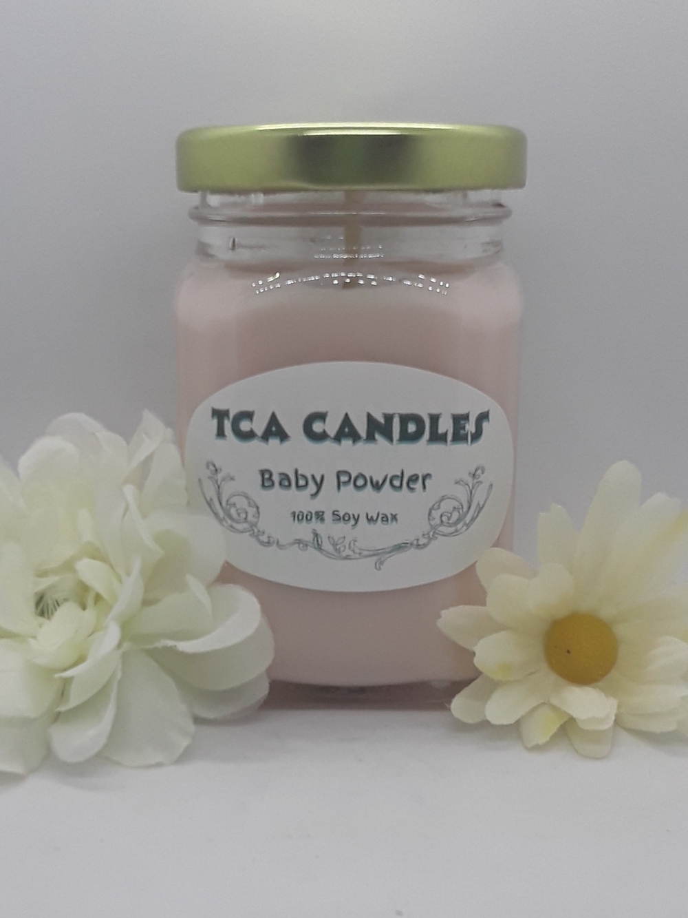 Baby Powder Scented Soy Candle - Pale Pink